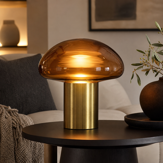 Nexorivc Amber Glow Mushroom Table Lamp